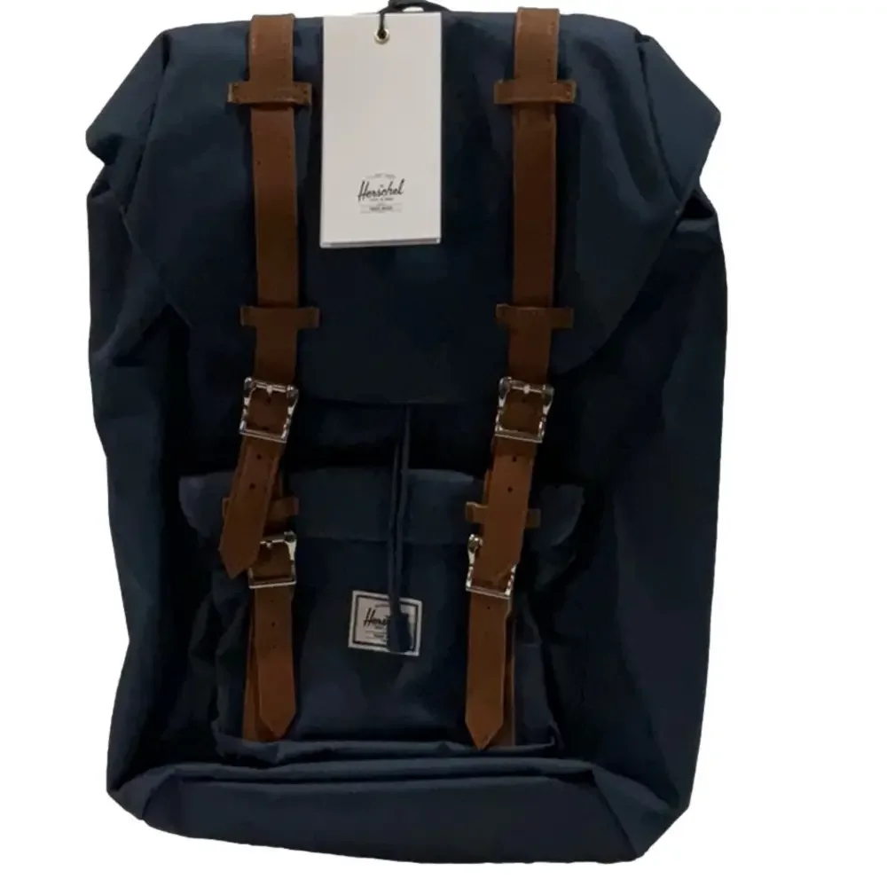 NEW HERSCHEL SUPPLY Little American Black Backpack with Brown Accents